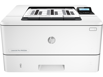 HP LASERJET PRO M402DN PRINTER GREAT FOR BUSINESS - Includes High-capacity toner cartridge estimated to print up to 10,000 pages, mobile printing via Ethernet networking is enabled for working directly from a smartphone or tablet.